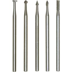 4528710 Feinfräsersatz 5-tlg. (Rad, Kugel, Kegel, Zyl., Elypse)