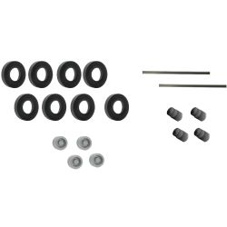 8423 Nachrüst-Set Gummireifen für kibri Anhänger und Auflieger, Zwillingsbereif.