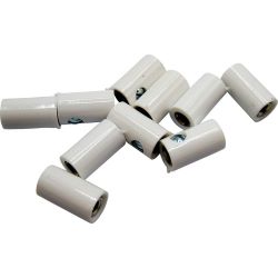 51404 Querlochstecker Buchse Kupplung Muffe 2,6mm, weiß (10 Stück)