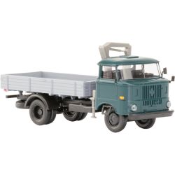 121051-12 IFA W50L Holzpritsche, Ladekran (blaugrün)