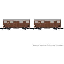 HN6573 2-tlg. Set Gedeckte Güterwagen Gs, FS, Ep. III