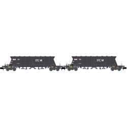 HN6615 2-tlg Set Selbstentladewagen Faoos "S.G.W./STEMI", SNCF, Ep. IV