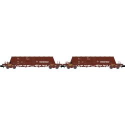 HN6617 2-tlg Set Selbstentladewagen Faoos "Transfesa", RENFE, Ep. IV-V