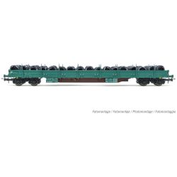 HR6553 Flachwagen mit Rungen Res, FS, Ep. VI (inkl. Drahtrollen-Beladung)