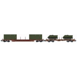 HR6612 2-tlg. Set Flachwagen, FS, Ep. IV-V (mit Beladung)