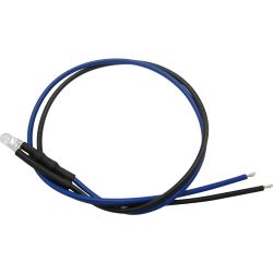 51208 LED 3mm klar mit Anschlusskabel und Widerstand, blau (10 Stück)