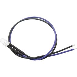 51241 LED 5mm klar mit Anschlusskabel und Widerstand, violett UV (10 Stück)