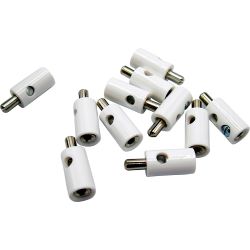 51395 Querlochstecker Bananenstecker 2,6mm weiß (10 Stück)