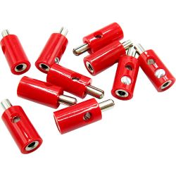 51396 Querlochstecker Bananenstecker 2,6mm rot (10 Stück)