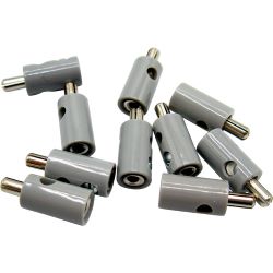 51398 Querlochstecker Bananenstecker 2,6mm grau (10 Stück)