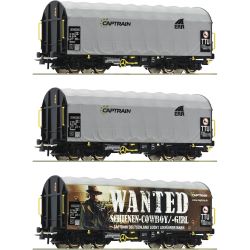 76054 3-tlg. Set: Schiebeplanenwagen, Captrain, Ep. VI