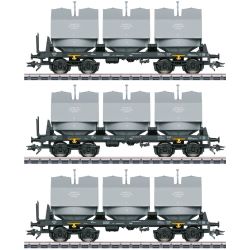 48263 3-teiliges Kalkkübelwagen-Set Slmmp, DR, Ep. IV (WECHSELSTROM/AC)