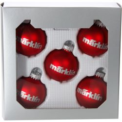 12426 Weihnachtskugeln klein, rot (5er Box)