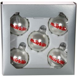 12448 Weihnachtskugeln klein, silber (5er Box)