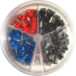 11538 Aderendhülsen Twin isoliert Sortiment Set in Dose (200 Teile)