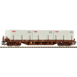 24527 H0-Containertragwagen Rs mit 3 Containern, DSB, Ep.IV