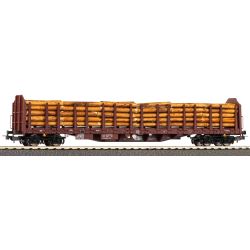 24610 H0-Stammholztranportwagen Roos-t642 mit Echtholzladung, RSBG, Ep.VI