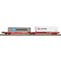 24619 H0-Taschenwagen T3000e mit zwei Containern, DBAG, Ep.VI