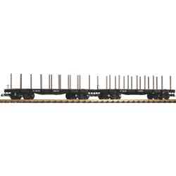 38785 G-2er Set G-Flachwagen C&S mit Rungen, US-Bahn, Ep. III/IV