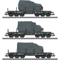 48660 H0 3er Set Schwerlastwagen SSyms Kälm, DRG, Ep.II, WS