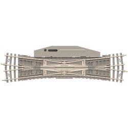 14560 N Minitrix Elektromagnetische Doppel-Kreuzungsweiche mit Betonschwellen