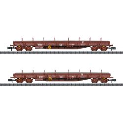 18290 N 2er Set Rungenwagen Uas mit Ladung, SNCF, Ep.VI