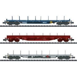 18723 N 3er Set Rungenwagen Rnss, CFL, SNCB, B-Cargo, Ep.VI