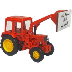 51316 Traktor Belarus MTS-82 Frontlader mit Schaufel "Bauernprotest"