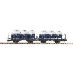 6660046 N 2er Set Behältertragwagen Laabkkmms, DB, Ep.III-IV 'Birkel'