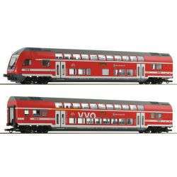 6200066 H0 2er Set Doppelstockwagen mit Steuerwagen, DBAG, DC-Digital