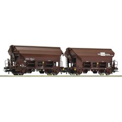 76022 H0 2er Set Schwenkdachwagen Tdrrs, ÖBB, Rail Cargo Austria, Ep.V-VI