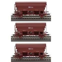 6600078 H0 3er Set Schwenkdachwagen Tdns, CD-Cargo, Ep.VI