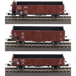 6600102 H0 3er Set offene Güterwagen, DRG, Ep.II