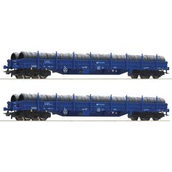 6600099 H0 2er Set Rungenwagen Res mit Ladung, PKP-Cargo, Ep.VI