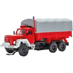 8054 H0 Feuerwehr MAGIRUS JUPITER 3-achs mit Pritsche,Plane und Rundumleuchte
