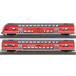 01088 TT 2er Set Doppelstockwagen mit Steuerwagen, VVO, DBAG, Ep.VI