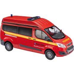 52517 H0 Ford Transit Custom Bus Hochdach Werkfeuerwehr Aurubis, Bj. 2012