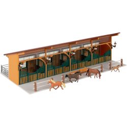 130597 H0 Pferdestall mit 4 Pferden