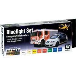 771154 Farb-Set, Blaulicht-Set, 8 x 17 ml