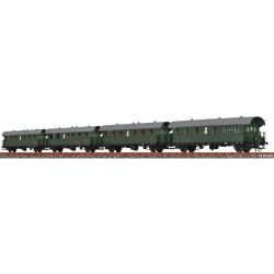 46827 H0 4er Set Personenwagen, DB, Ep.III, mit Beleuchtung, AC