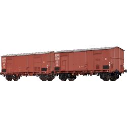 48573 H0 2er Set Spitzdachwagen Fc, FS, Ep.III