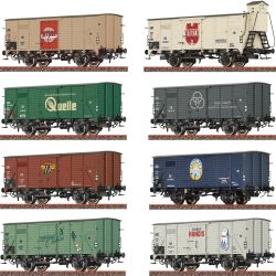 50937 H0 8er Set gedeckte Güterwagen G10 'Traditionsmarken', DB, Ep.III, AC