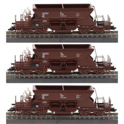 HN9746 TT 3er Set Selbstentladewagen Fac125, niedriger Wagenkasten, DR, Ep. IV
