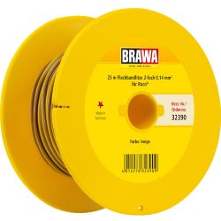 32390 Doppellitze 0,14mm², 25m, braun-gelb