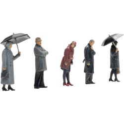 5870003 H0 Passagiere im Regen (5x)