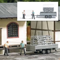 7905 H0 Fensterbauer mit Glastransportanhänger