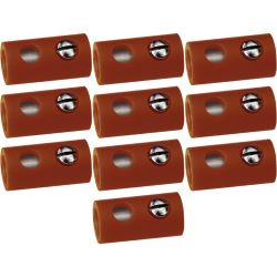3044 10 Bananenbuchsen 2,5mm, braun