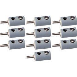 3057 10 Bananenstecker 2,5mm, grau