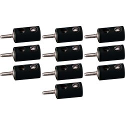 3058 10 Bananenstecker 2,5mm, schwarz