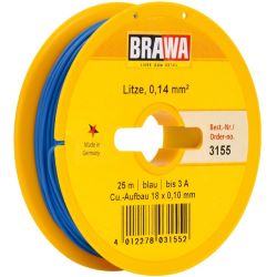 3155 Litze, 0,14mm², blau, 25m